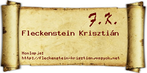 Fleckenstein Krisztián névjegykártya