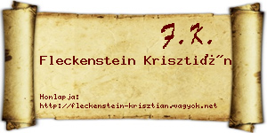 Fleckenstein Krisztián névjegykártya